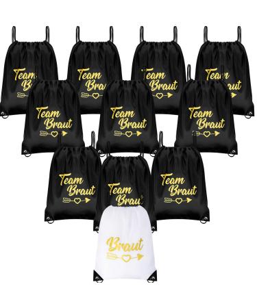 11 Pieces Team Bride Gym Bag Bride Bag with Drawstring Team Bride Backpack Set Bridal Party Gifts for Wedding Engagement