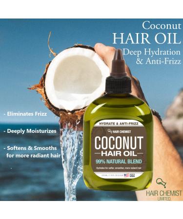 Hair Chemist Coconut Hair Oil 7.1 oz - 99% Natural Formula - Buy Online on GoSupps.com