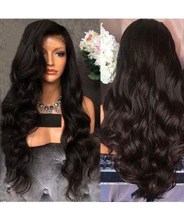 Sahapa real hair wigs heat -resistant long wave -shaped daily party full wigs for women wig wig long hair wavy synthetic fiber