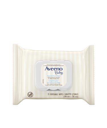 Aveeno Baby Baby Wipes for Sensitive Skin Unscented Hand and Face 25 Count 25 count (Pack of 1)