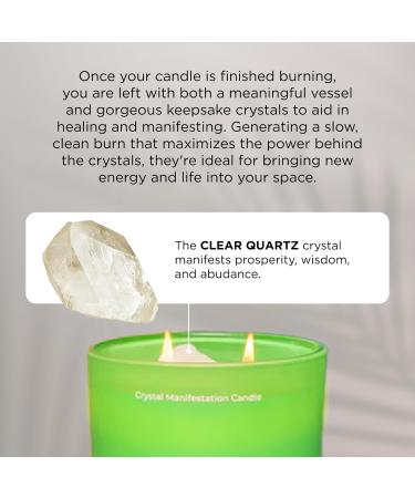 Luck Crystal Manifestation Candle - 14 oz | 65 Hour Burn | Clear Quartz for Prosperity & Abundance | Join the Lucky Girl Syndrome Movement - Buy Online on GoSupps.com