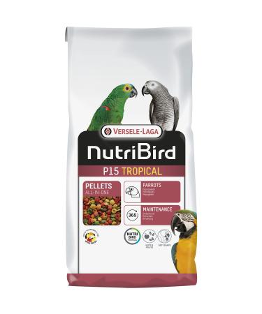 VERSELE-LAGA - NutriBird P15 Tropical - Extruded pellets - Maintenance food for parrots - Multi-coloured - 10kg 10 kg (1 pack)