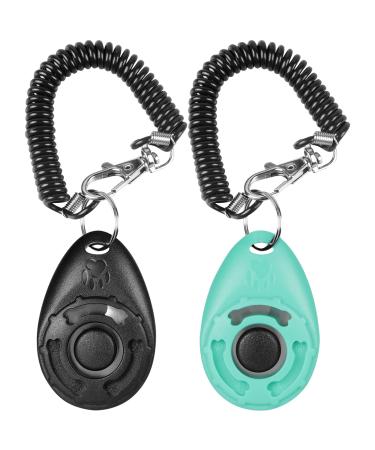 Diyife dogs Clicker training clicker with an elastic hand loop clicker with a large button dog training and dog training for dog cat horse (2 pieces black + cyan)) - Buy Online on GoSupps.com