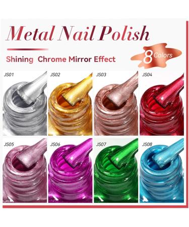 Nail Angel with a mirror effect - permanent mirror 8 color variations quick drying | Nail design accessories for nails professional studio home use v - Buy Online on GoSupps.com