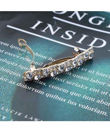 Inilbran Vintage Rhinestone Hair Clip Gold Crystal Hair Barrettes Sparkly Crystal Barrette Head Clips Sparkle Cz Hair Clip Decorative Headwear wedding headpieces Hair Accessories for Women and Girls - Buy Online on GoSupps.com
