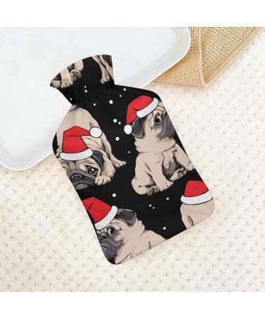 Buy Cartoon Pug Hot Water Bottle with Plush Cover - Bed Bottle Hand Warmer for Adults & Kids | 26.5x15.3cm - International Shipping Available - Buy Online on GoSupps.com