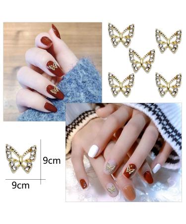 JERCLITY 30-Piece 3D Gold & Silver Butterfly Nail Charms with Clear Rhinestones - Metal Butterfly Nail Studs & Jewels for Nails - Buy Online on GoSupps.com