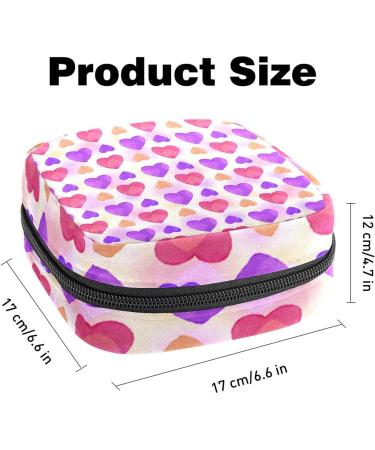 Women's Watercolor Purple Pink Love Hearts Menstrual Storage Bags - Stylish Zip Pocket Tampon Tied Bags - Buy Online on GoSupps.com