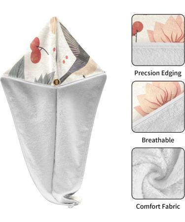 Macaroon Cupcakes Berries Hair Towels - Super Absorbent Quick Dry Turbans for Women & Girls - 2 Pack - Buy Online on GoSupps.com