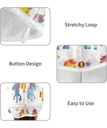 Buy Colored Cute Unicorn Hair Towels 2 Pack | Super Absorbent Quick Dry Hair Turbans for Women & Girls - Buy Online on GoSupps.com