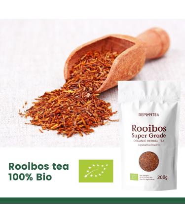 Rooibos Tea Loose Leaf Organic 200g (100 Cups) | Super Grade Rooibos Tea | Loose Leaf African Red Bush Tea REPLANTEA - Buy Online on GoSupps.com
