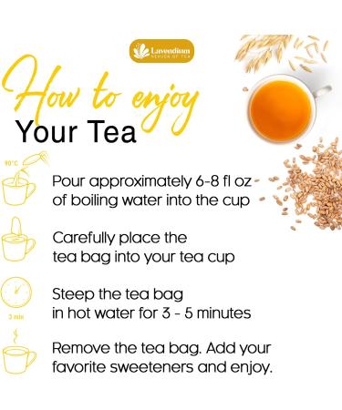 Lavendium Premium 30 Barley Tea Bags 100% Natural & Pure from Barley. Loose Barley Herbal Tea. Made with Natural Material Tea Bags. No Sugar No Caffeine No Gluten Vegan. - Buy Online on GoSupps.com