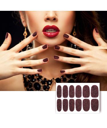 Maitys 16 Sheets Glitter Nail Wraps - Self-Adhesive Nail Polish Strips with 2 Nail Files for DIY Manicure - Retro Color - Buy Online on GoSupps.com
