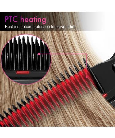 Hair Straightener Brush | KINLITO Fast Heating Anti-Scald Straightening Comb for Women | 5 Temperature Settings - Buy Online on GoSupps.com