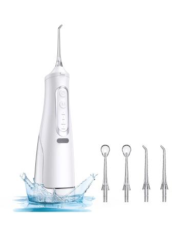 BEBEN 4 Modes Water Flossers Cordless for Teeth, Water Electric Flosser Picks for Teeth Cleaning, IPX7 Portable and Rechargeable Dental Floss and picks, 300ml Dental Oral Irrigator for Home and Travel Creamy White