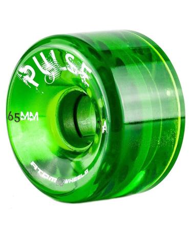 Atom Pulse Outdoor Roller Skate Wheels 65x37 Green 2 packs - 8 wheels