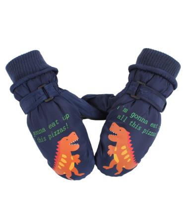 XIAOHAWANG Kids Ski Gloves Baby Boys Winter Dinosaur Glove Toddler Girls Waterproof Mittens 2-8 Years Navy 4-8 Years - Buy Online on GoSupps.com