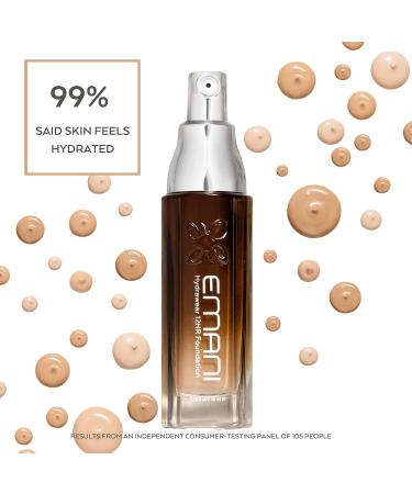 Emani HydraWear PLUS Foundation with Niacinamide 2% Hyaluronic Acid | Full HD Coverage, Acne Safe, Firming and Anti-Aging | Natural Beige (Light) - Buy Online on GoSupps.com