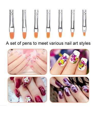 7-Piece Gel Nail Brush Set - Perfect for Gel & Acrylic Nail Art | UV Gel Brushes for Professional Manicure - Buy Online on GoSupps.com