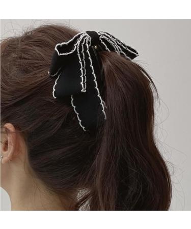 Horsetail Banana Clip Bowknot Banana Hairpin for Women Multi-Functional Hair Shaping Tool for Applying Makeup Indoors Outdoor Parties Washing Your Face Exercising Bathing Black - Buy Online on GoSupps.com