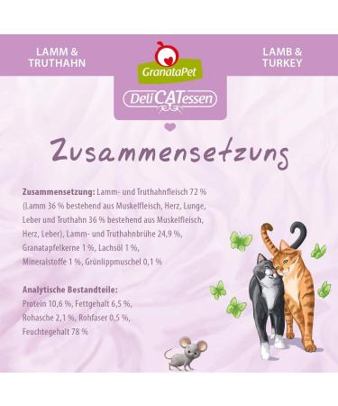 Granapet Delicatessen Wet Cat Food - Lamb & Turkey Grain-Free Sugar-Free 6 x 800g - Gourmet Cat Food for International Shipping - Buy Online on GoSupps.com