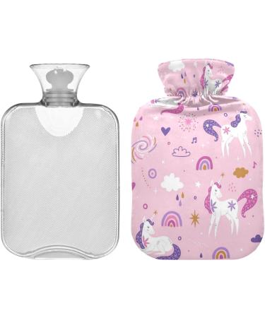 Naanle Pink Unicorn Hot Water Bottle | 1L Heat Therapy for Pain Relief | Ideal for Bed Hand & Foot Comfort | Transparent Bag Included - Buy Online on GoSupps.com