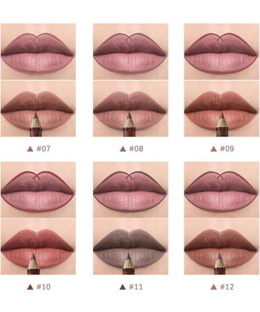 12 Colors Lip Pencil Matte Lip Liner Set Creamy Lip Pencil Smooth Soft Waterproof Long Lasting Makeup Gift Box for Women Girls - Buy Online on GoSupps.com