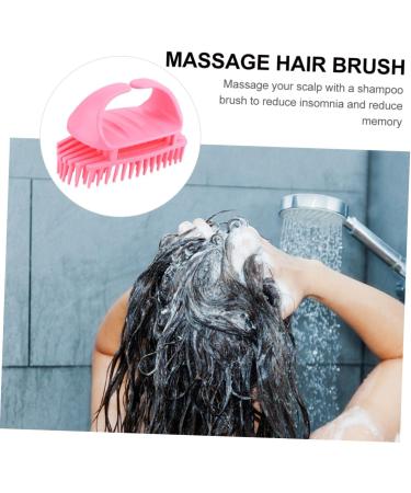 Foytoki Silicone Shampoo Brush Set - 2 Piece Hair Washing Massage Brush for Adults | Pink | Head Massager & Hair Care Comb 10.5x7x5.5cm - Buy Online on GoSupps.com