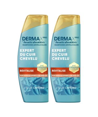 Head & Shoulders DermaXPro Revitalise Shampoing Antipelliculaire 2x250ml la Caf ine et Complexe de C ramides Hydrate le Cuir Chevelu Sec et les Cheveux Fins Aide Renforcer la Barri re Cutan e 500 ml (Lot de 1)