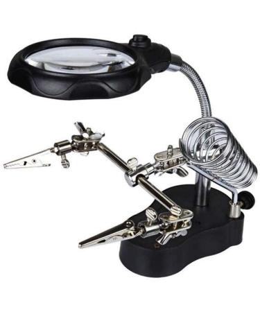 Magnifying Glass LED 3X Magnifying Lamp Metal Clamp Reading Jewellery Loupe Watch and Electronic Repair Magnifier Vision