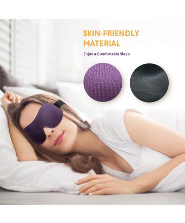 ROVAZO 3D Sleep Mask and Ear Plug Travel Set 2 Pack - Contoured Adjustable Eye Shades with Comfortable Silicone Ear Plugs - Ideal for Planes and Naps - Bonus Pouch - Buy Online on GoSupps.com