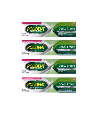 Polident Dentu-Creme Denture Cleaner - 3.9 oz Pack of 4