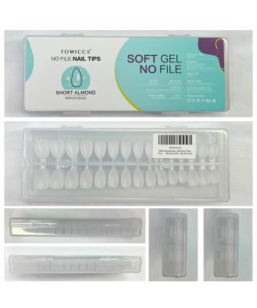 Tomicca Almond Short Nail Tips - 360 Pieces 15 Sizes Soft Gel Full Cover Pre-shaped Matt Art Nails for Gel Nails - Buy Online on GoSupps.com