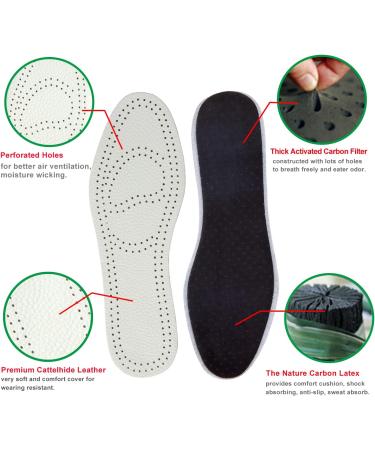 Buy Bellcon Leather Insoles for Men | Thin Sole Replacement Shoe Pads | Comfortable & Nonslip Inserts | Odor Eaters | 3 Pairs US 8-8.5 / EU 41 - Buy Online on GoSupps.com