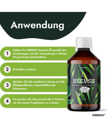 HEBESO NEEMSIS Organic Neem Oil 500ml - Cold Pressed 100% Natural Eco-Friendly Ready to Use - Buy Online on GoSupps.com