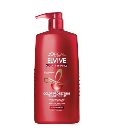 L'Oreal Elvive Color Vibrancy Protecting Conditioner for Color Treated Hair - High Shine and Color Protection - 28 Fl Oz