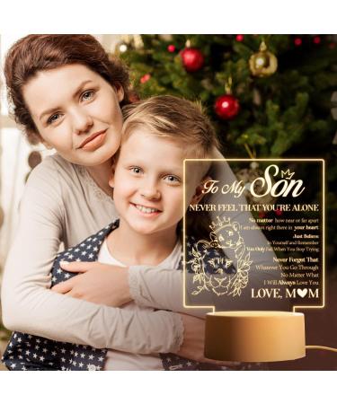 Son Gifts - Son Gifts from Mum Night Light Touching Words Engraved Birthday Gifts for Son Idea Birthday Christmas Gifts for Son Graduation Gifts for Son(High-Quality) - Buy Online on GoSupps.com