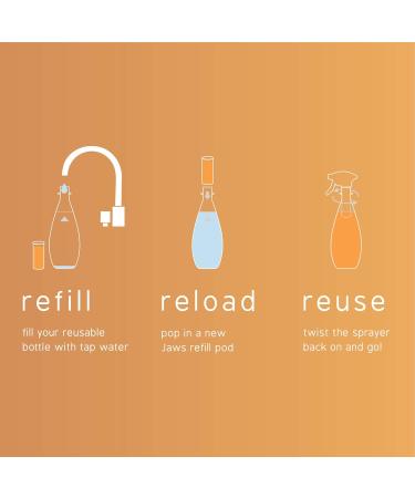 JAWS Multi-Surface Kitchen Cleaner Bottle & 2 Refill Pods | Eco-Friendly Refillable Cleaning Supplies - Shop Internationally - Buy Online on GoSupps.com