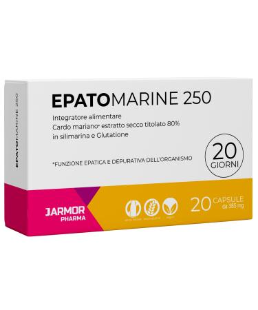 Detox Liver - Extra Strong Milk Thistle with Glutathione Silymarin 200 mg Powerful And Fast Detoxifying Liver Epatomarin 20 Capsules J.Armor Pharma