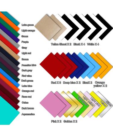 CAREGY HTV Vinyl Bundle: 45 Pack 12x10 Heat Transfer Vinyl Sheets - Assorted Colors for DIY T-Shirts - Includes Teflon Iron On Vinyl - 45Colors - Buy Online on GoSupps.com