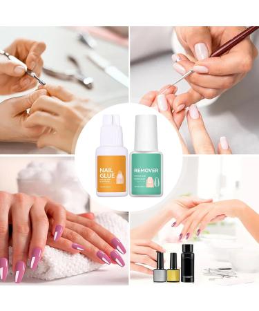  Peufcmi Nail Glue Remover for Pressed Nails Long-Lasting Strength and Quick Removal | Strong Hold Gel Nail Glue with Remover | For Women and Girls Beginners Daily Use and Travel - Buy Online on GoSupps.com