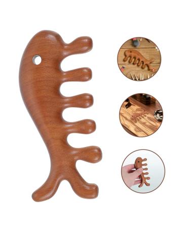 Hapinary Fish Shape Massage Comb | Wooden Broad Tooth Comb for Curly Hair | Ergonomic Acupuncture Scalp Massager - Buy Online on GoSupps.com