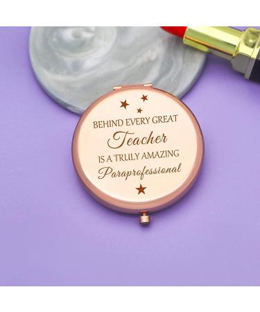 Jielahua Rose Gold Compact Mirror - Paraeducator Appreciation Gift for Women - Thank You Gift for Teaching Assistant - Paraprofessional and Teacher's Aide Retirement Gift - Buy Online on GoSupps.com