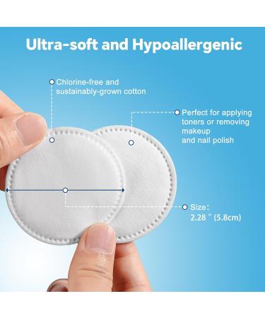 Cotton Rounds for Facial Cleansing & Nail Polish Remover | 100% Pure Hypoallergenic Makeup Pads | Lint-Free & Multi-Layer Design (100 Count - Buy Online on GoSupps.com