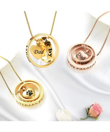 Forever in My Heart Pet Cremation Jewelry | Ash Urn Necklace in Gold & Black - Dog/Cat Memorial Keepsake with Paw Print - Buy Online on GoSupps.com