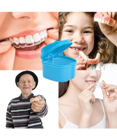 2 Pack Denture Bath Case Dental False Teeth Container Retainer case Denture Cup Soaking Holder False Teeth Container Mouth Guard Brace Denture Bath(Dark Blue Light Blue) - Buy Online on GoSupps.com