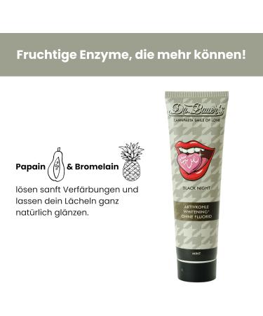  Dr. Bauer's Dr. Bauer's Smile of Love Black Night Toothpaste Fluoride Free with Activated Charcoal and Mint for Gentle Teeth Whitening - 6 Pack - 90ml - Buy Online on GoSupps.com