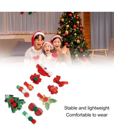 Christmas Hair Clips Kit Red Glitter Christmas Hair Barrettes Cute Hair Clips for Party - Buy Online on GoSupps.com