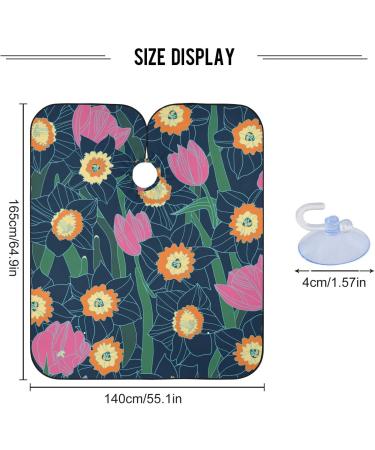 Waterproof Barber Cape - Daisy & Tulip Cheetah Haircut Bib for Men & Women | Unisex Hair Cutting Cape for Ultimate Hair Salon Style - Buy Online on GoSupps.com