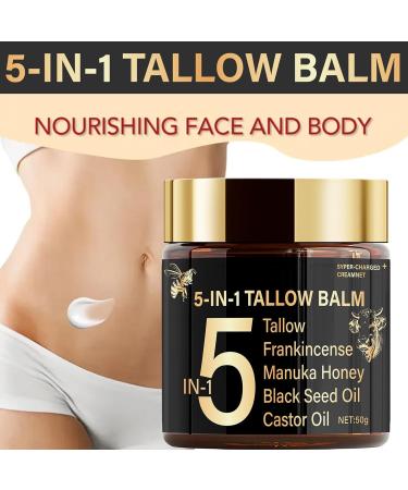 Grospe 5-in-1 Tallow Balm Premium Honey & Beef Tallow Cream Deeply Hydrates & Nourishes the Skin Reduce Fine Lines Suitable for Dry and Sensitive Skin Care 50g - Buy Online on GoSupps.com